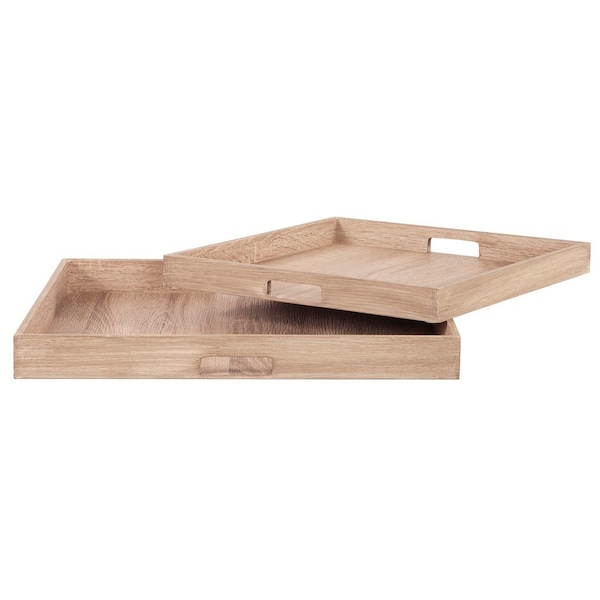 Howard Elliott square Wooden Trays - set Of 2 - 83040