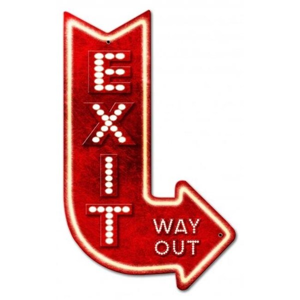 Keen 15 x 24 in. 3-D Exit Arrow Right Metal Sign - KE1128221