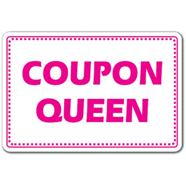 Amistad 8 x 12 in. Coupon Queen Decal - Women Girl Shopping Shopaholic Savings Parking - AM3959041