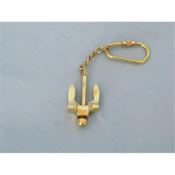 Handcrafted Model Ships Solid Brass Navy Stockless Anchor Key Chain 5 in. Nautical Accents Decorative Accent - K-230