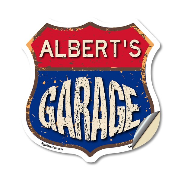 Signmission Albert's Garage, 12 Inch X 12 Inch, Vinyl Decal - SHI-D-12-383-ALBERT