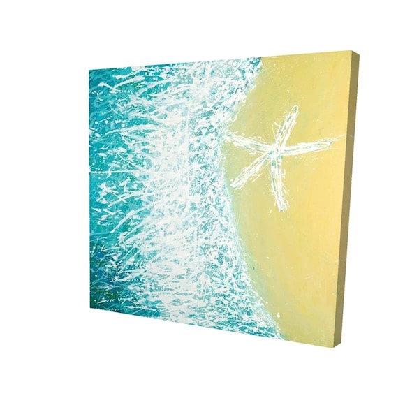 Begin Home Decor 12 x 12 in. Right Side Seastar & A Wave-Print on Canvas - 2080-1212-CO79