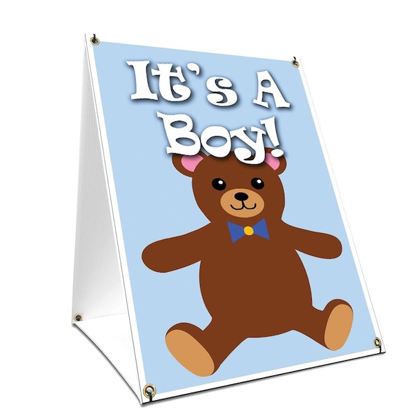 Signmission It's A Boy!, 24 Inch x 18 Inch A-frame Yard Sign - SBC-1824-IT'S A BOY!