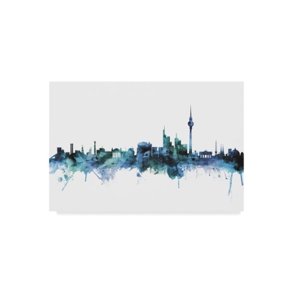 Trademark Fine Art Michael Tompsett 'Berlin Germany Skyline Blue' Canvas Art, 16x24 - MT01754-C1624GG