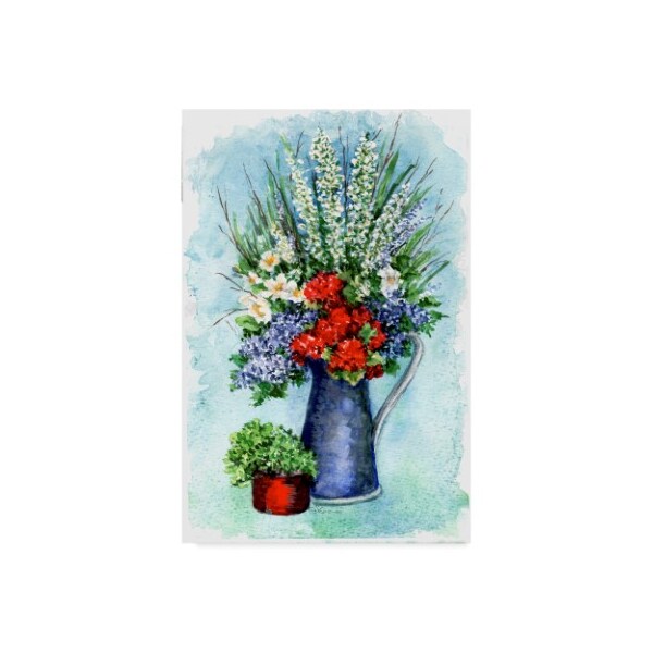 Trademark Fine Art Sher Sester 'Patriotic Flowers Sketch' Canvas Art, 16x24 - ALI20845-C1624GG