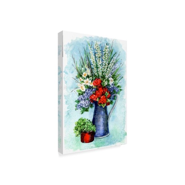 Trademark Fine Art Sher Sester 'Patriotic Flowers Sketch' Canvas Art, 16x24 - ALI20845-C1624GG