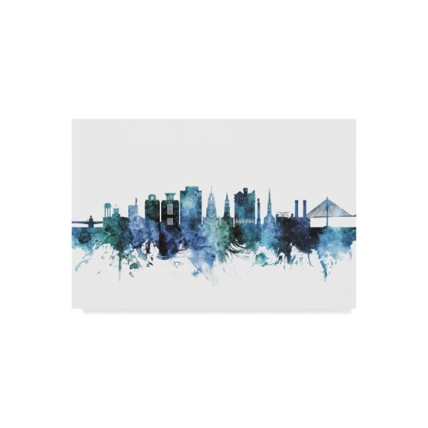 Trademark Fine Art Michael Tompsett 'Charleston South Carolina Skyline Blue' Canvas Art, 22x32 - MT02052-C2232GG