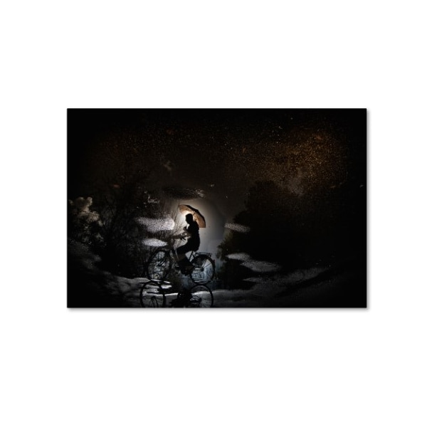 Trademark Fine Art Antonio Grambone 'Pedaling By Bicycle.' Canvas Art, 30x47 - 1X00409-C3047GG