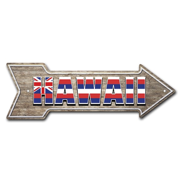 Signmission Hawaii Arrow Sign Funny Home Decor 30in Wide - P-ARROW10-999827