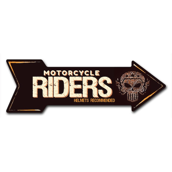Signmission Motorcycle Riders Arrow Decal Funny Home Decor 36in Wide - D-A-12-999726