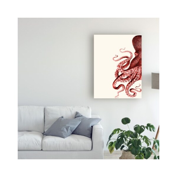 Trademark Fine Art Fab Funky 'Octopus Coral And Cream A' Canvas Art, 14x19 - WAG12409-C1419GG