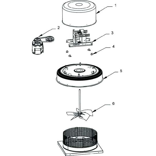 Dayton Downblast Vent, Belt Drive, 14-3/4 In - 7AX51