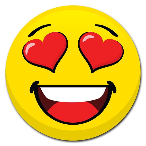 Signmission Emoji Heart Eyes Circle Corrugated Plastic Sign - C-8-CIR-EMOJI HEART EYES