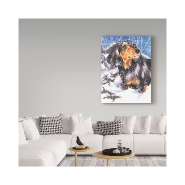 Trademark Fine Art Barbara Keith 'Dachshund In Snow' Canvas Art, 14x19 - ALI25425-C1419GG