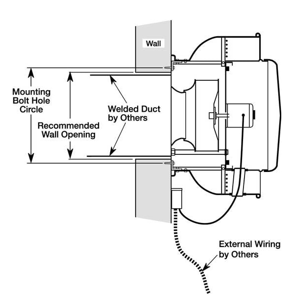 Dayton Upblast Vent, 18-1/2 In, 115/208-230V - 7AT23