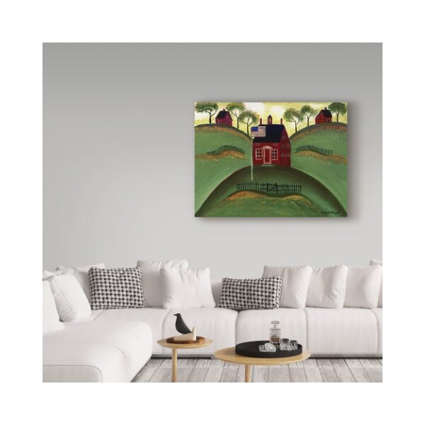 Trademark Fine Art Cheryl Bartley 'Red School House Barn ' Canvas Art, 18x24 - ALI40987-C1824GG