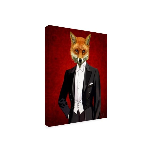 Trademark Fine Art Fab Funky 'Fox In Evening Suit, Portrait' Canvas Art, 24x32 - WAG12347-C2432GG