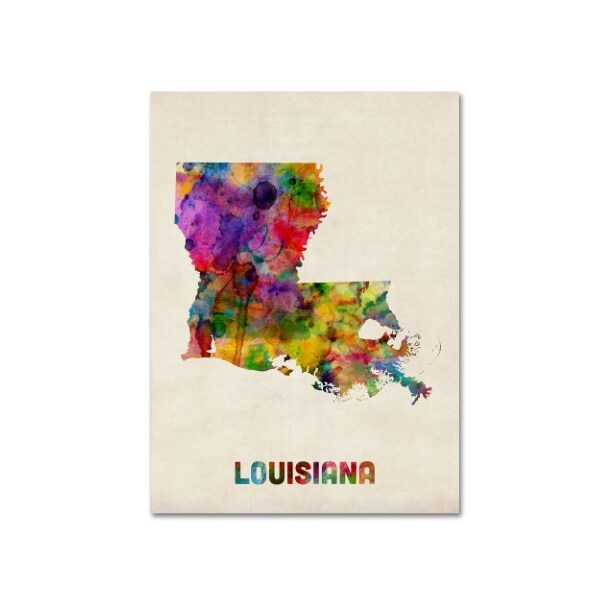 Trademark Fine Art Michael Tompsett 'Louisiana Map' Canvas Art, 18x24 - MT0345-C1824GG