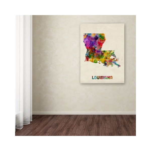 Trademark Fine Art Michael Tompsett 'Louisiana Map' Canvas Art, 18x24 - MT0345-C1824GG