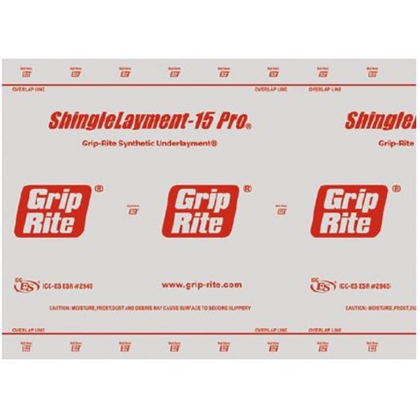 Basf Grip-Rite ShingleLayment 15-Pro 4 ft. W X 250 ft. L Polypropylene Smooth Rolled Roofing Paper - SL154250GRP