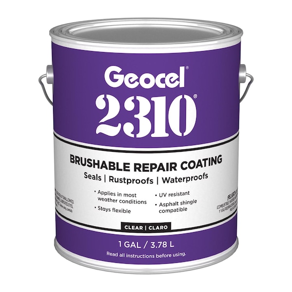 Geocel Geocel 2310 Tripolymer Brushable Repair Coating Crystal Clear Multi-Purpose Repair Coating 1 gal - GC65300