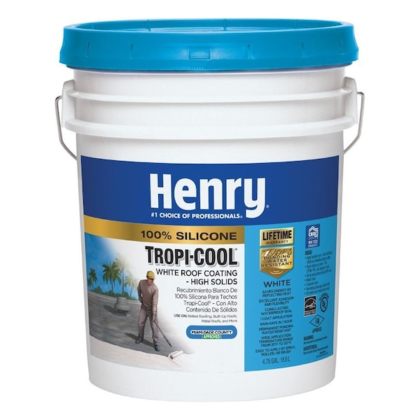 Henry Henry Tropi-Cool White Silicone Roof Coating 4.75 gal - HE887HS073