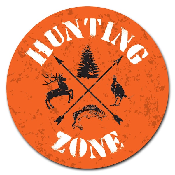 Signmission Hunting Zone Circle Vinyl Laminated Decal - D-8-CIR-HUNTING ZONE