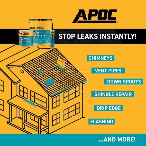 Apoc APOC Black Asphalt Roof Cement 5 gal - AP-1095