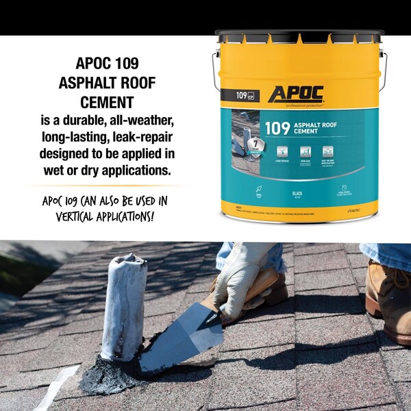 Apoc APOC Black Asphalt Roof Cement 5 gal - AP-1095