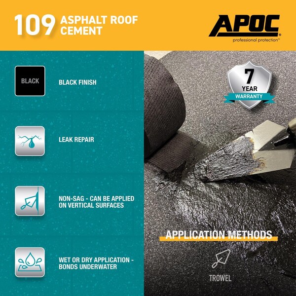 Apoc APOC Black Asphalt Roof Cement 5 gal - AP-1095