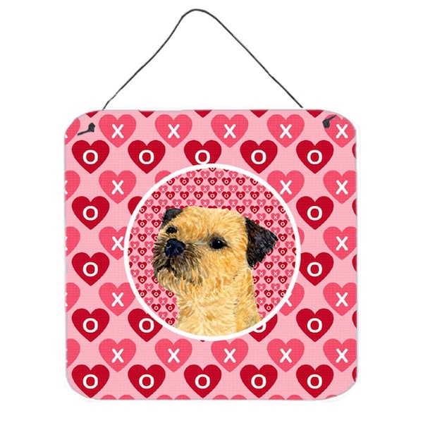 Micasa Border Terrier Valentines Love And Hearts Aluminium Metal Wall Or Door Hanging Prints - MI236846