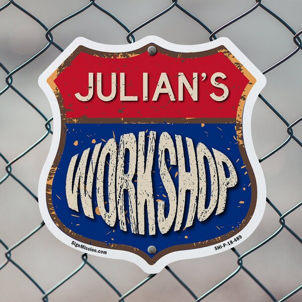 Signmission Julian's Workshop, 12 inch X 12 inch, Aluminum Metal Sign, 5PK - SHI-A-5PACK-12-489-JULIAN