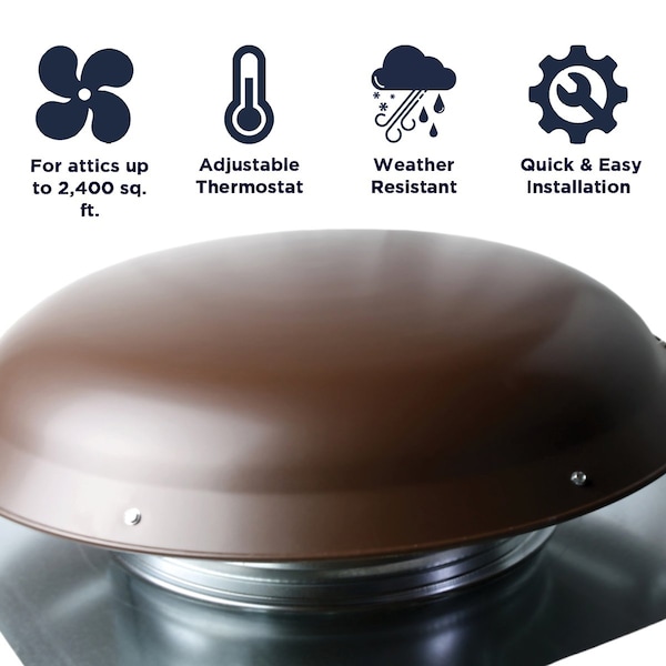 Maxx Air 4000 Series 1,600 CFM Roof Mount Power Attic Ventilator in Brown - CX4000AMBRUPS