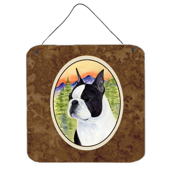 Micasa Boston Terrier Aluminium Metal Wall Or Door Hanging Prints 6 x 6 In. - MI718843