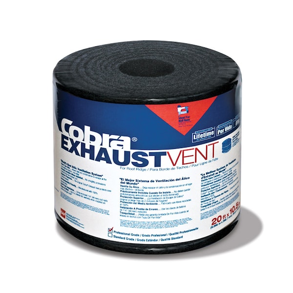 Gaf GAF Cobra 0.75 in. H X 10.5 in. W X 240 in. L Black Fiber/Polyester Shingle Over Ridge Vent - CGRV10520