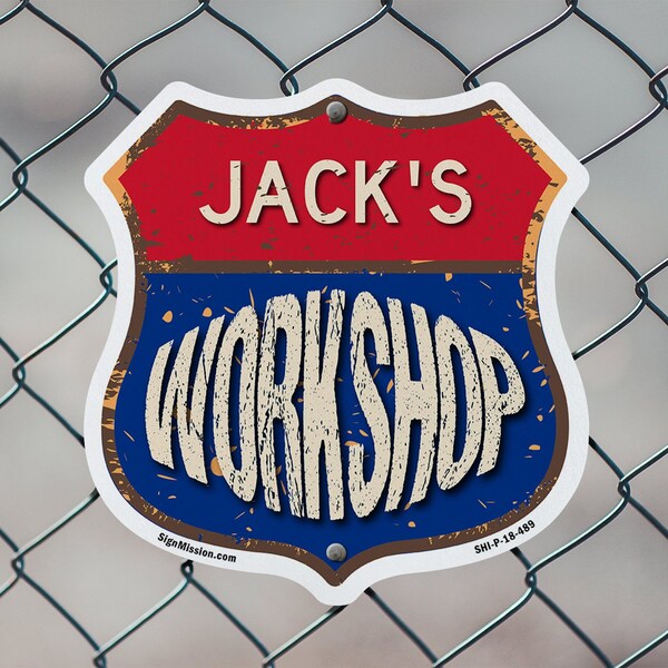 Signmission Jack's Workshop, 12 Inch X 12 Inch, Aluminum Metal Sign - SHI-A-12-489-JACK
