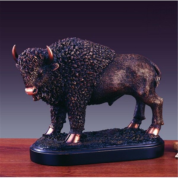 Marian Imports F Buffalo Bronze Plated Resin Sculpture - 13061