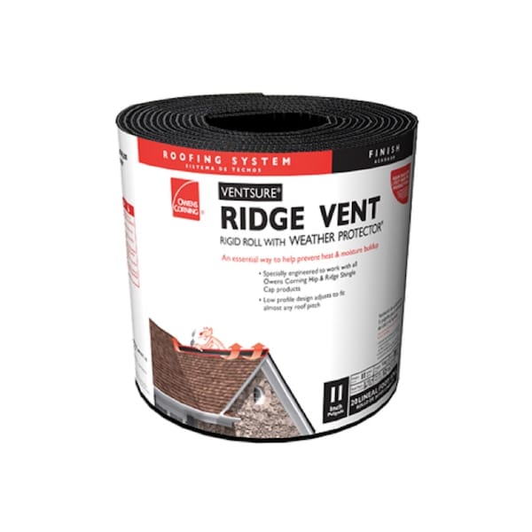 Owens Corning Owens Corning Ventsure 11.25 in. W X 240  L Black Plastic Continuous Unfiltered Ridge Vent - OCVSRR