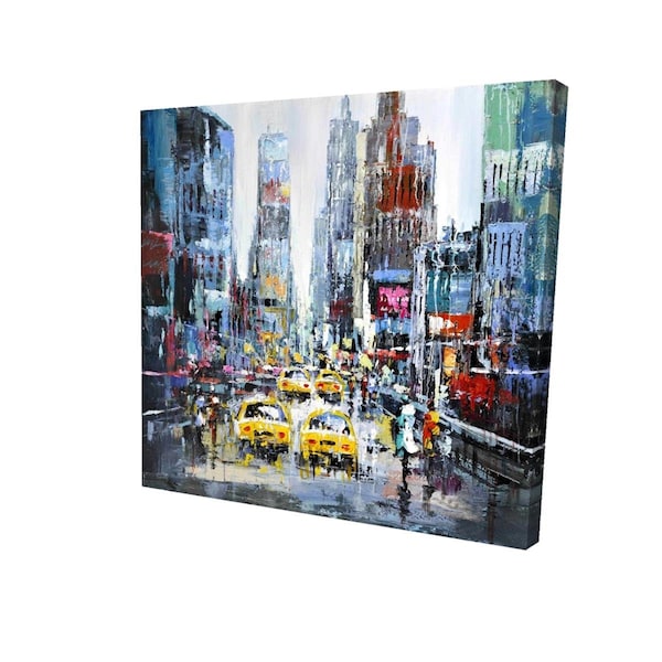 Fondo 16 x 16 in. Urban Scene with Yellow Taxis-Print on Canvas - FO2787160