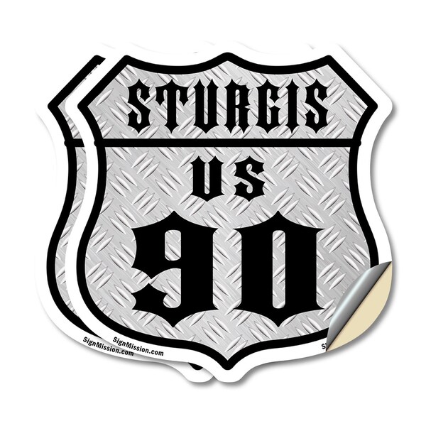 Signmission Sturgis Us 90, 6 inch X 6 inch, Vinyl Decal, 2PK - SHI-D-2PACK-6-481