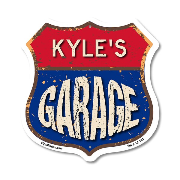 Signmission Kyle's Garage, 12 Inch X 12 Inch, Aluminum Metal Sign - SHI-A-12-383-KYLE