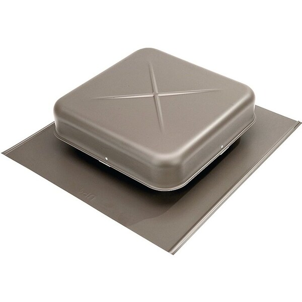 Lomanco Static Roof Vent, 15-3/8 in OAW, 50 sq-in Net Free Ventilating Area, Al, Weathered Bronze - 550PROWB