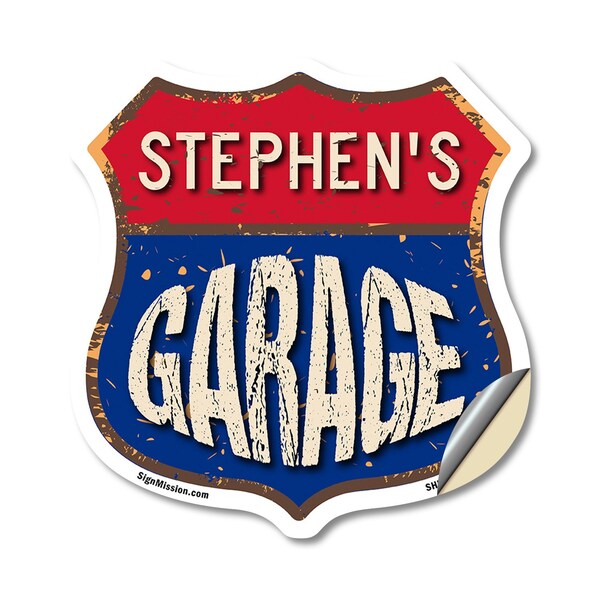 Signmission Stephen's Garage, 12 Inch X 12 Inch, Vinyl Decal - SHI-D-12-383-STEPHEN