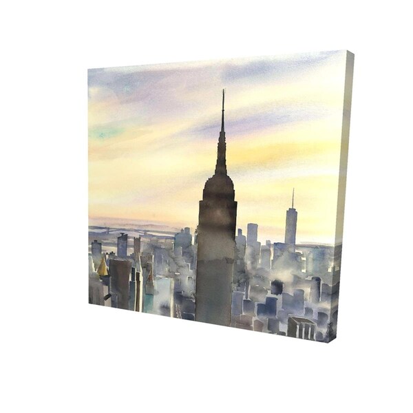 Begin Home Decor 16 x 16 in. Sunset Over New York City-Print on Canvas - 2080-1616-CI379