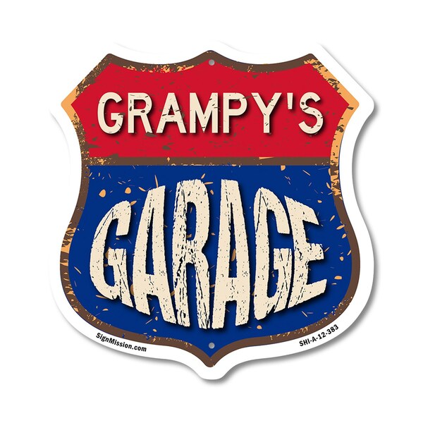 Signmission Grampy's Garage, 12 Inch X 12 Inch, Aluminum Metal Sign - SHI-A-12-383-GRAMPY