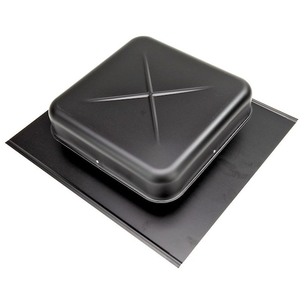 Lomanco LomanCool 550B Static Roof Vent, 15-3/8 in OAW, 50 sq-in Net Free Ventilating Area, Aluminum, Black - 550PROB