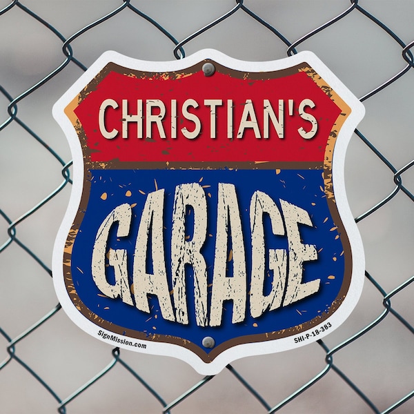 Signmission Christian's Garage, 12 inch X 12 inch, Plastic Sign, 2PK - SHI-P-2PACK-12-383-CHRISTIAN