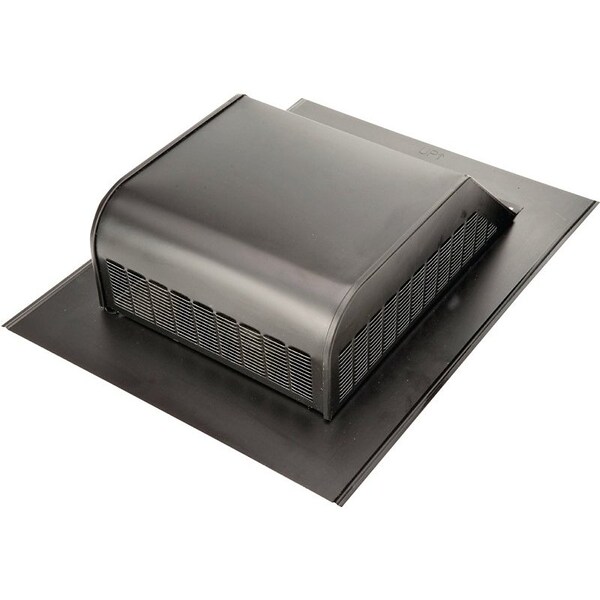Lomanco LomanCool Static Vent, 16 in OAW, 50 sqin Net Free Ventilating Area, Steel, Black, Galvanized - 750GSB