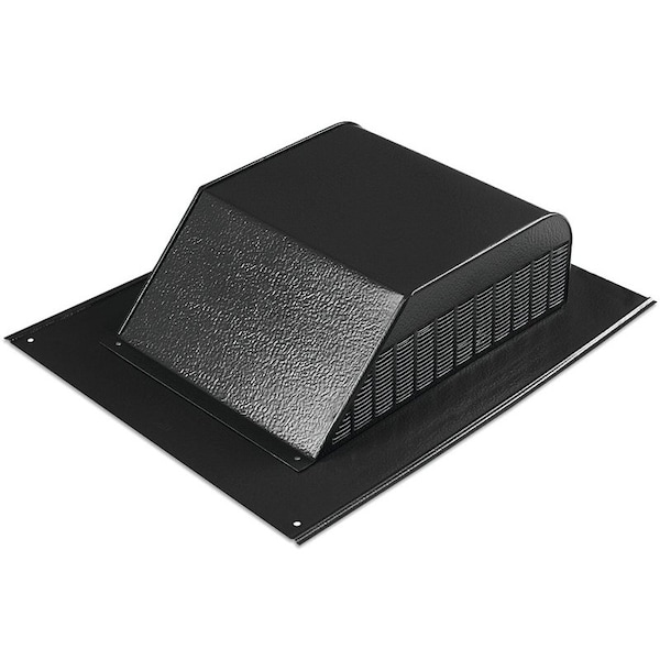 Master Flow Roof Louver, 2012 in L, 16 in W, Aluminum, Black, Roof Installation - SSB960ABLF
