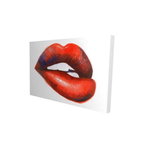 Fondo 12 x 18 in. Beautiful Red Mouth-Print on Canvas - FO2774692